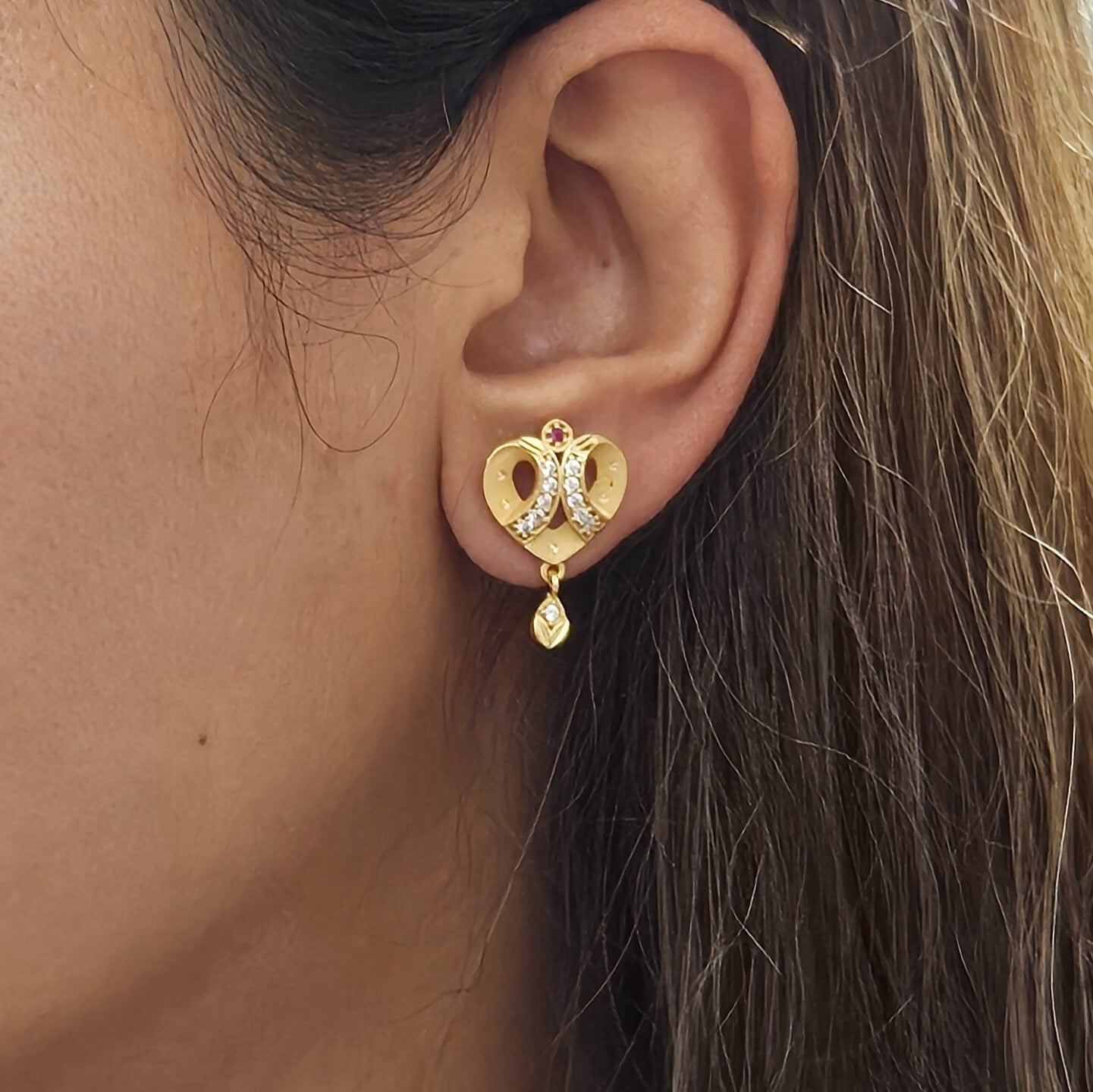 Elara- Micro Gold Plated AD Studded Earrings for Girls & Women