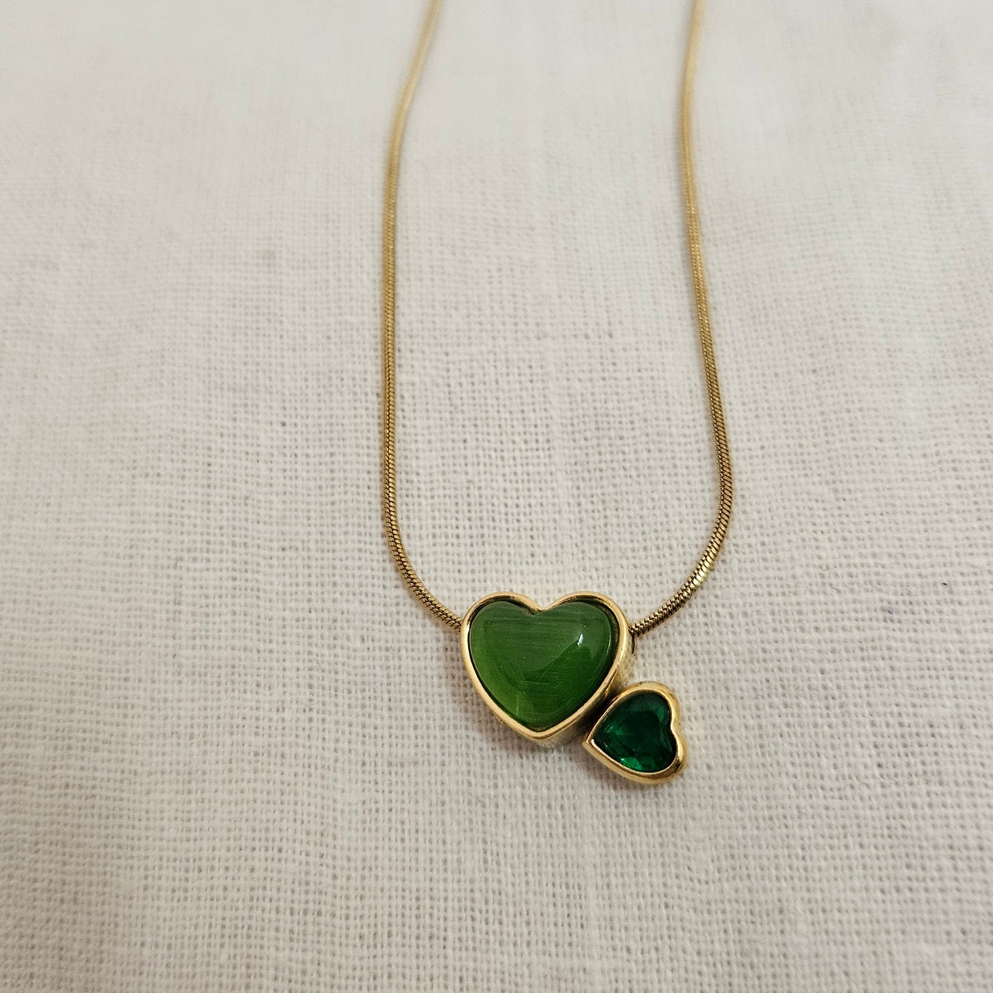 Amoura – Two Heart Anti-Tarnish Chain Pendant
