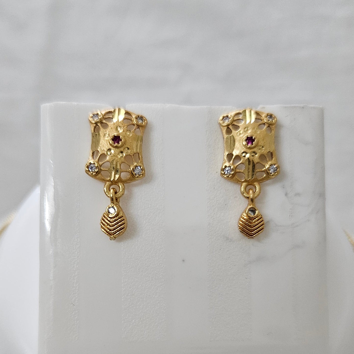 Aurum Charm- Micro Gold Plated AD Studded Chain Pendant Set for Girls & Women