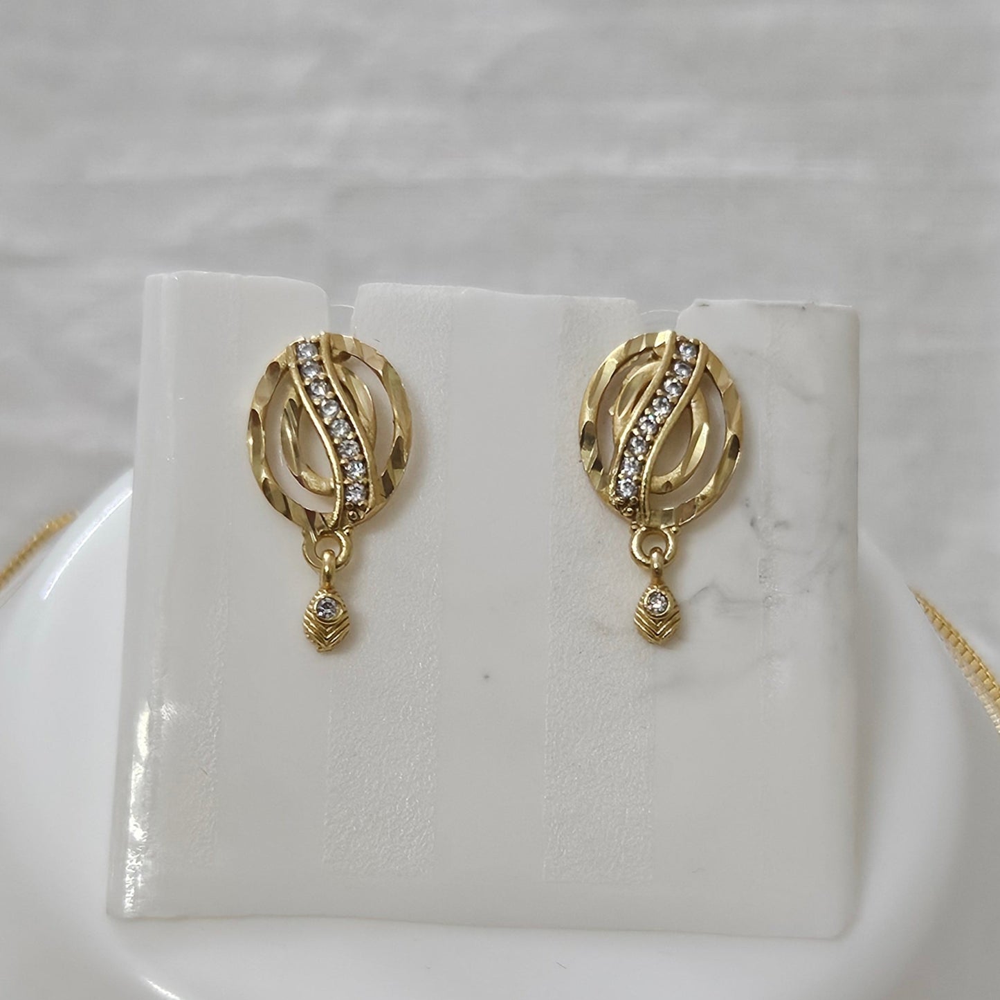Aura Shine- Micro Gold Plated AD Studded Chain Pendant Set for Girls & Women