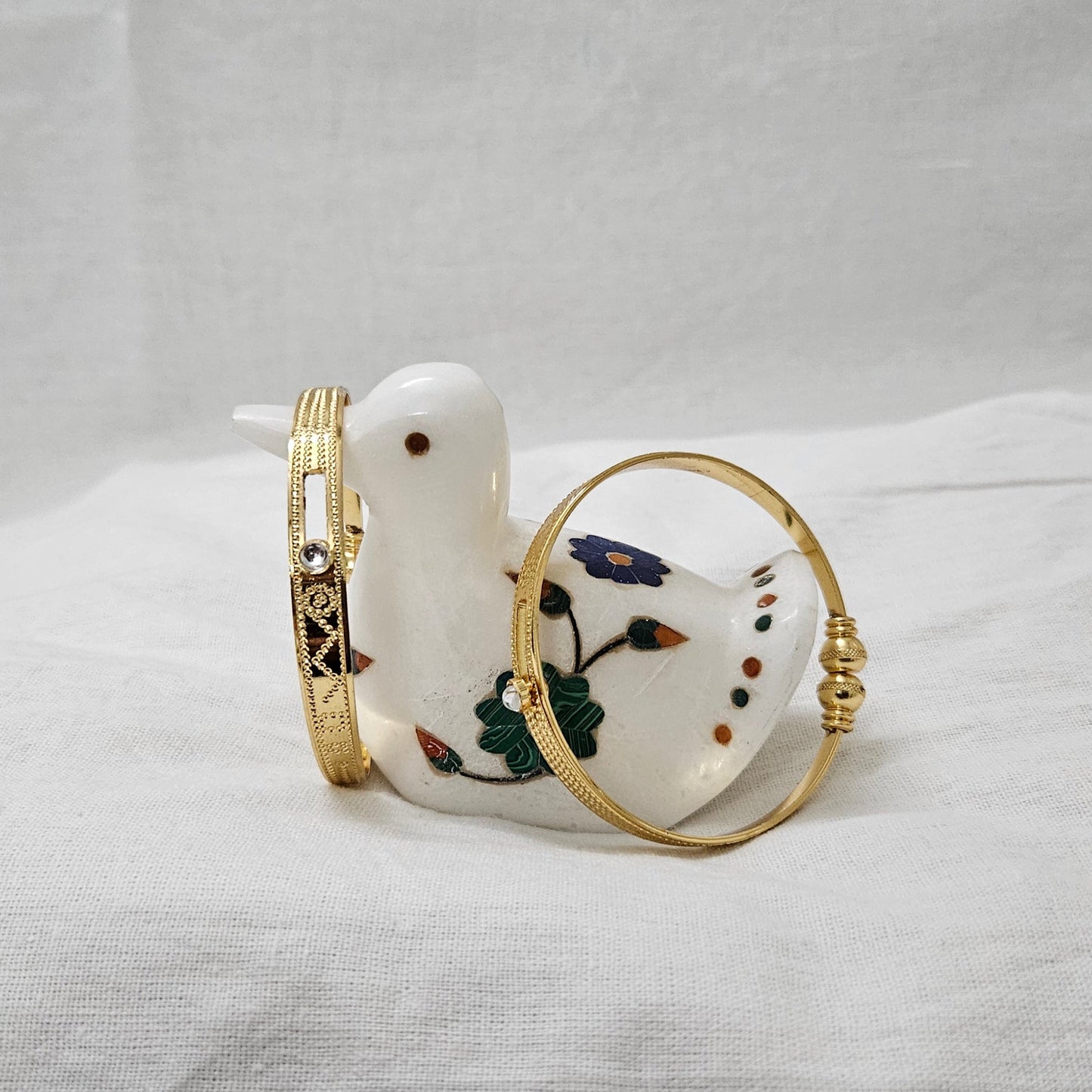 Paired Aura- Micro Gold Plated Kada Pair| Bracelet for Girls & Women (Adjustable)