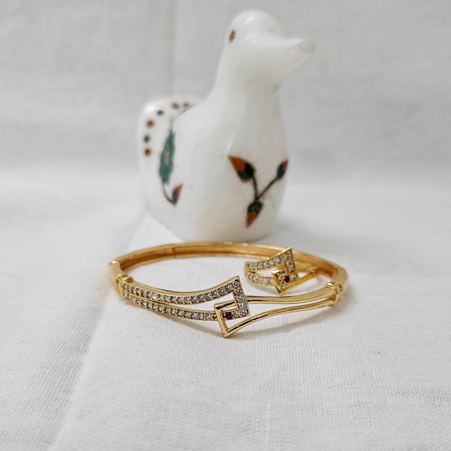 Aurea Duo - Micro Gold Plated Bracelet & Ring Duo for Girls & Women