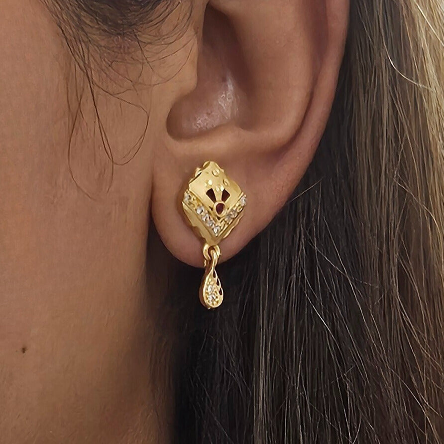 Niora- Micro Gold Plated AD Studded Earrings for Girls & Women