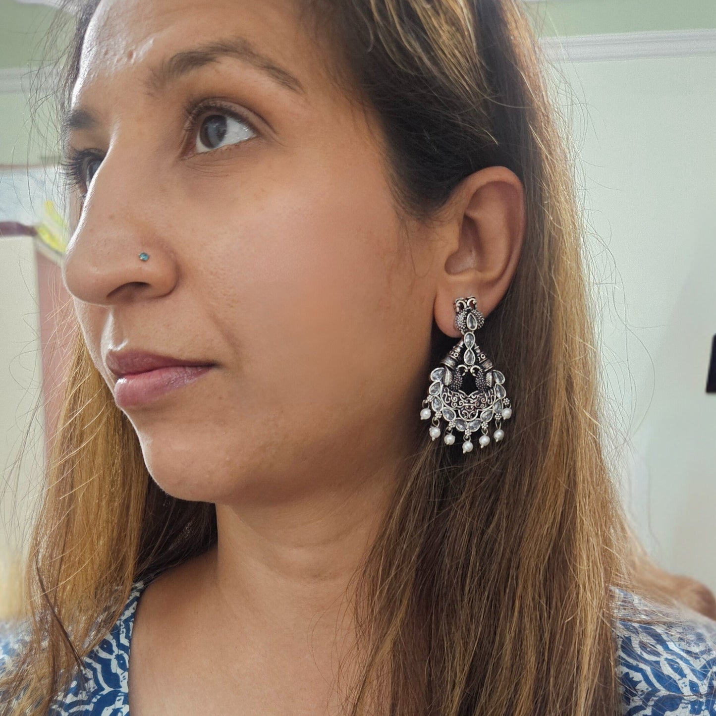 Antara- Silver Oxidised Earring for Girls & Women