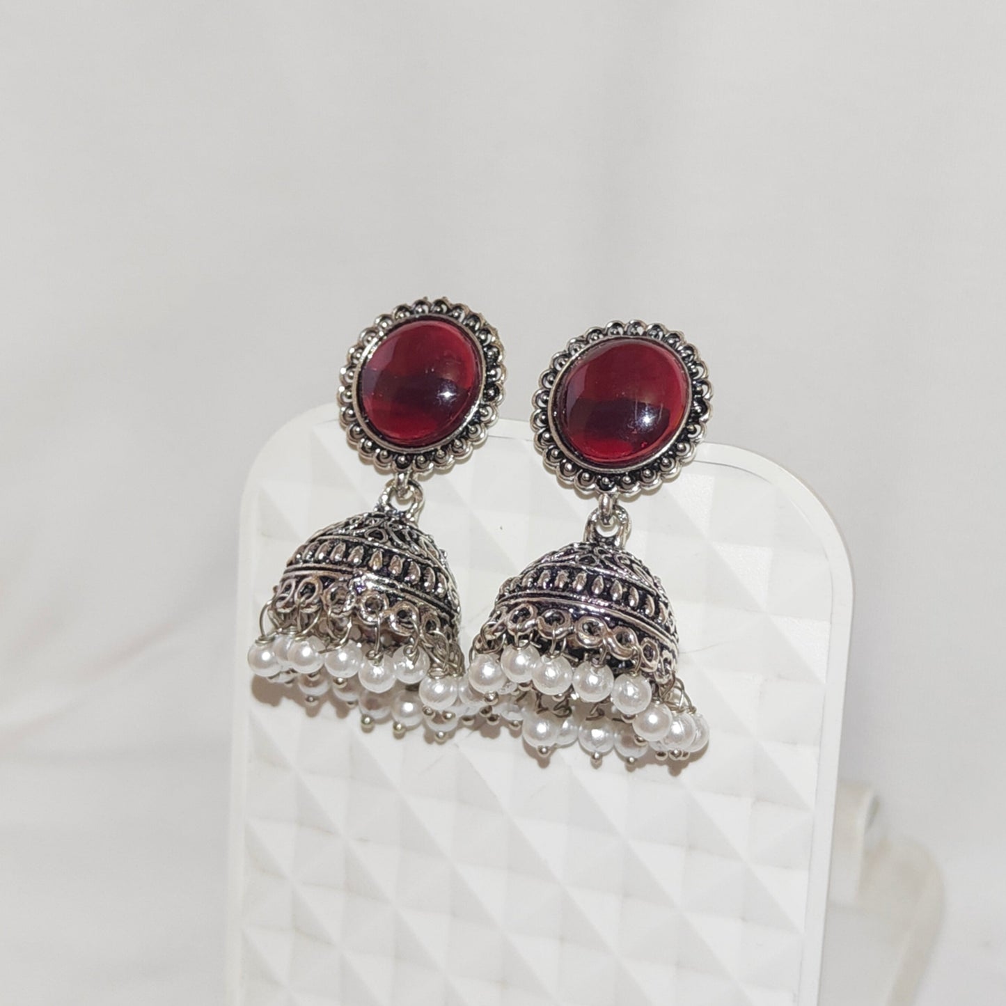 Jhumka: Earring for Women | German Silver | Stone | Pearl