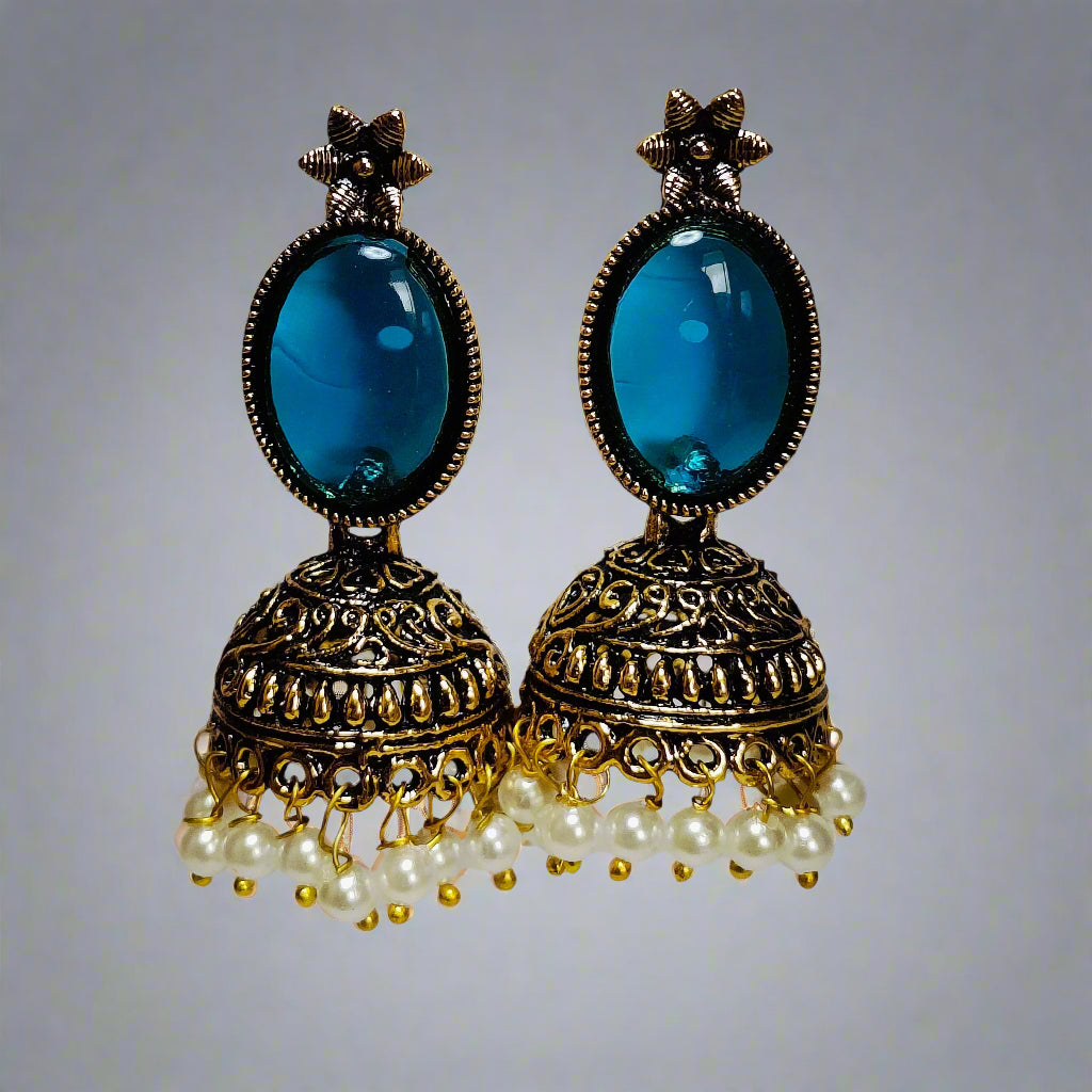Arya : Jhumka for Women | Golden | Brass | Antique