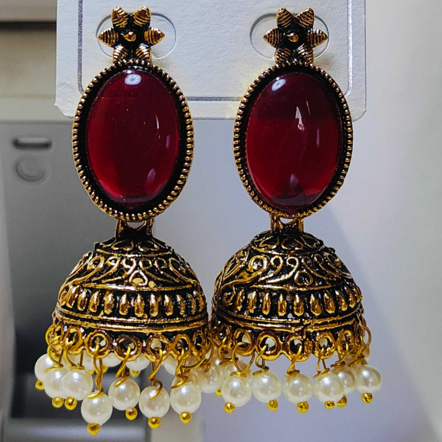 Arya : Jhumka for Women | Golden | Brass | Antique