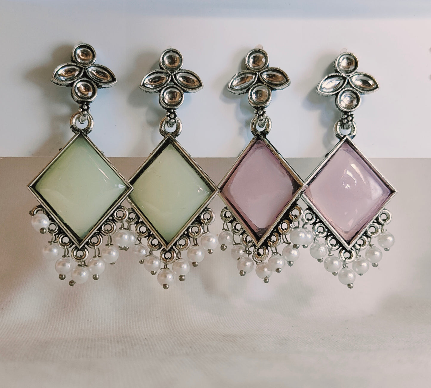 Dalia : Earring for Women | German Silver | Stone | Pearl