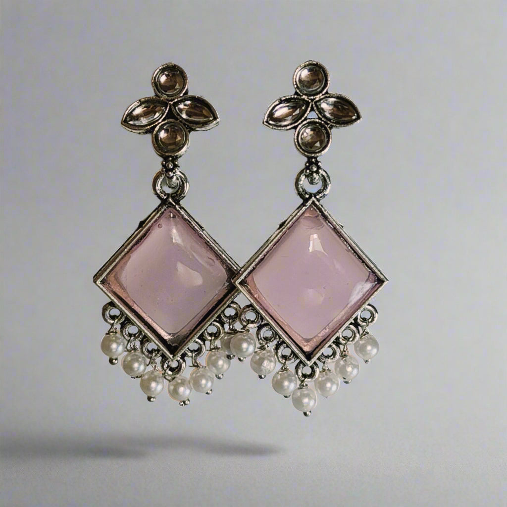Dalia : Earring for Women | German Silver | Stone | Pearl