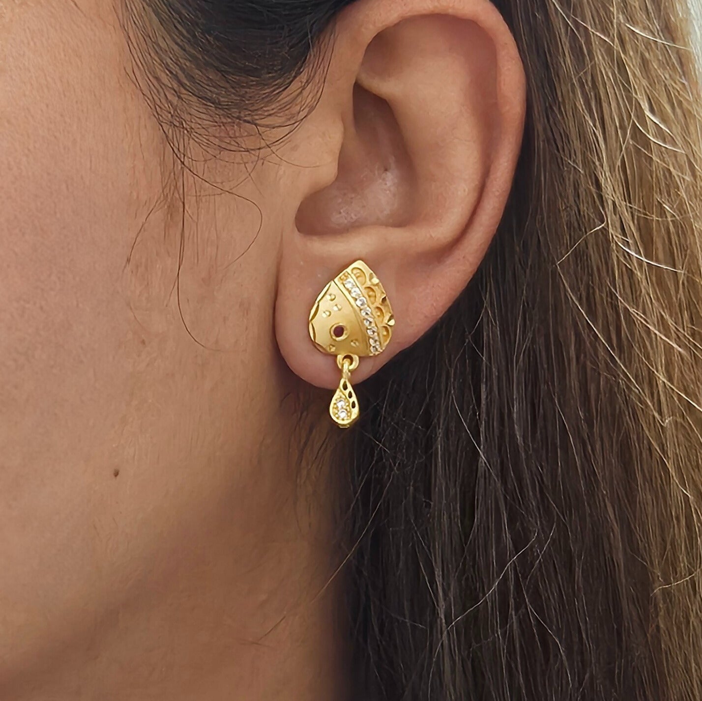Ceyra- Micro Gold Plated AD Studded Earrings for Girls & Women