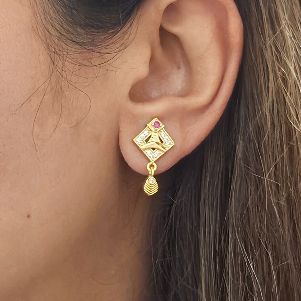 Alira- Micro Gold Plated AD Studded Earrings for Girls & Women