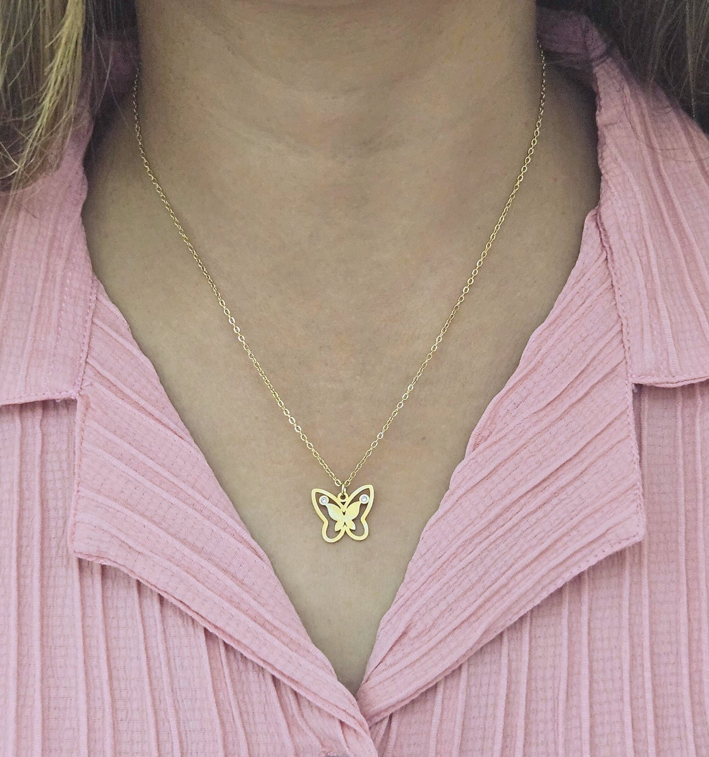 Sunora– Anti-Tarnish Golden Butterfly Pendant