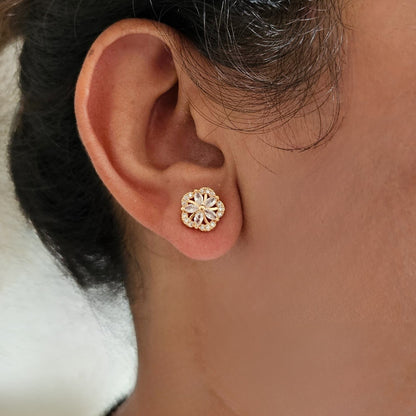 Petalia- Rose Gold Studs Earrings for Girls & Women