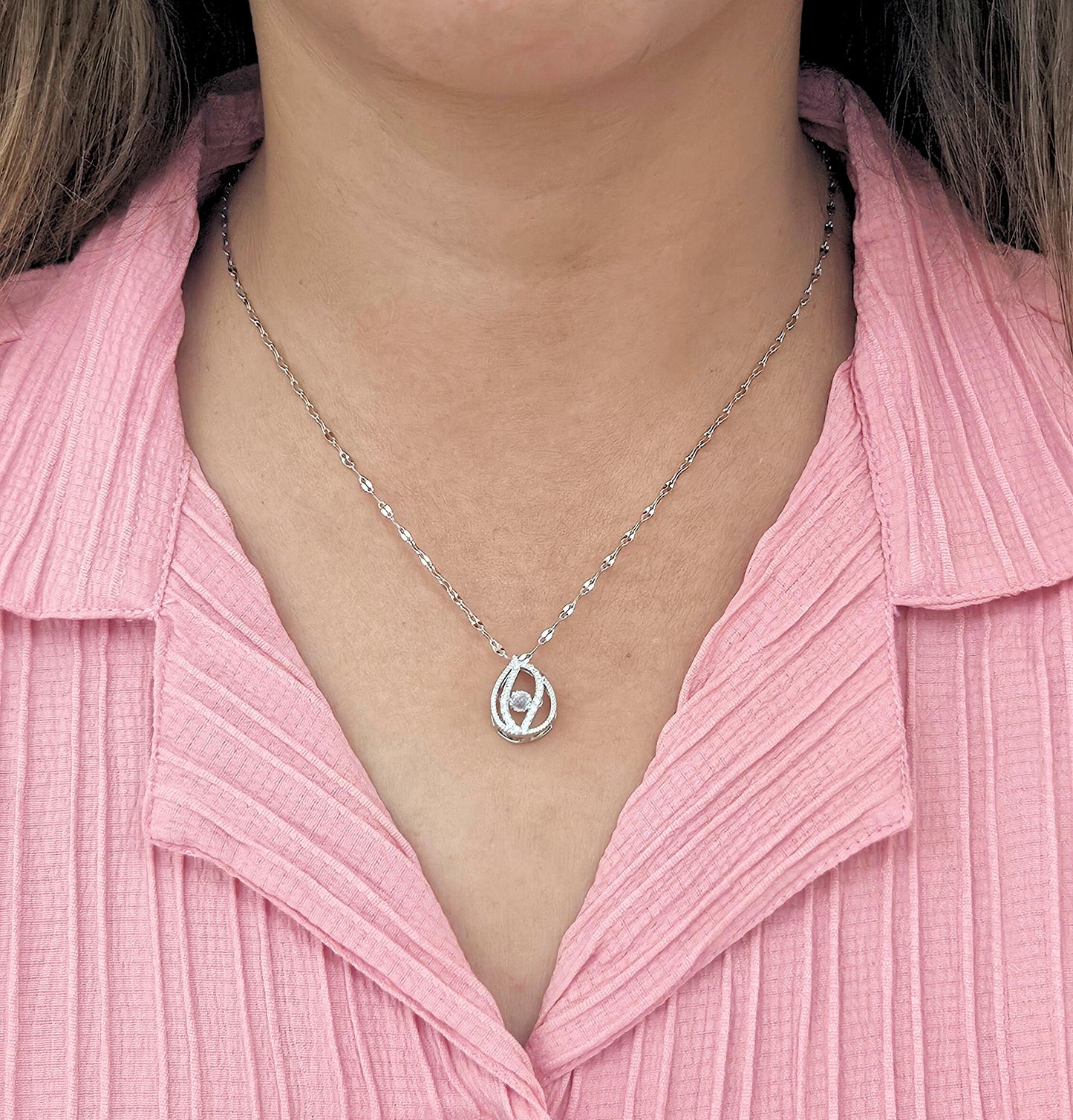 Dewora – Anti-Tarnish Silver Drop Pendant