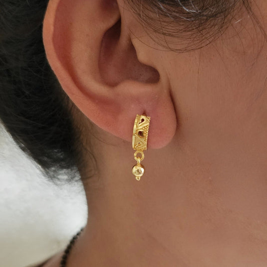 Rivaya- Rose Gold Bali Earrings for Girls & Women