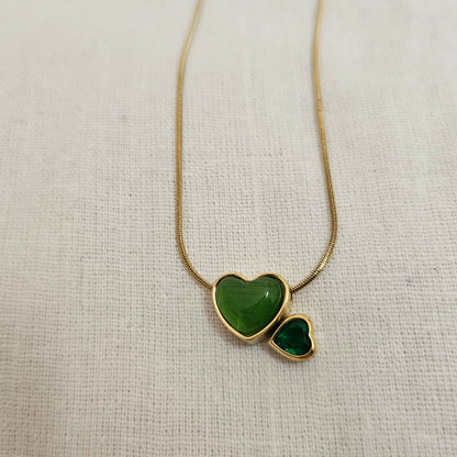 Amoura – Two Heart Anti-Tarnish Chain Pendant
