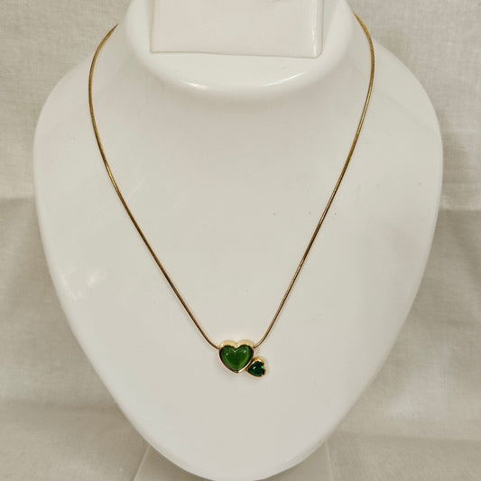 Amoura – Two Heart Anti-Tarnish Chain Pendant