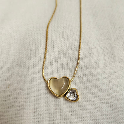 Amoura – Two Heart Anti-Tarnish Chain Pendant