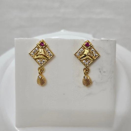 Alira- Micro Gold Plated AD Studded Earrings for Girls & Women