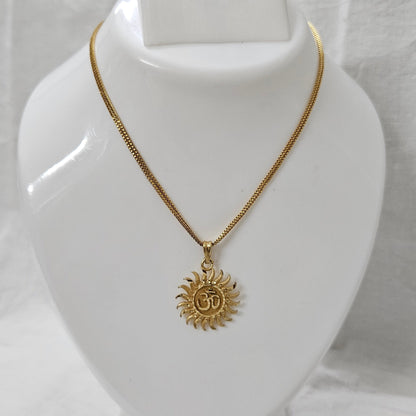 Divine Om- Micro Gold Plated Chain Pendant (Unisex)