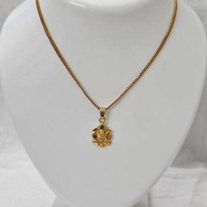 Divine Ganesha- Micro Gold Plated Ganesha Chain Pendant (Unisex)