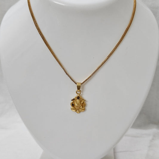 Divine Ganesha- Micro Gold Plated Ganesha Chain Pendant (Unisex)