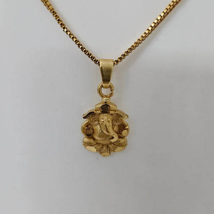 Divine Ganesha- Micro Gold Plated Ganesha Chain Pendant (Unisex)