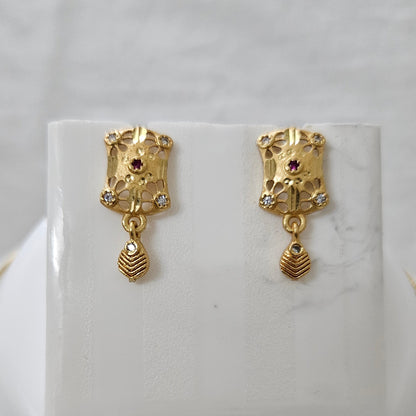 Aurum Charm- Micro Gold Plated AD Studded Chain Pendant Set for Girls & Women