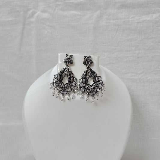 Antara- Silver Oxidised Earring for Girls & Women