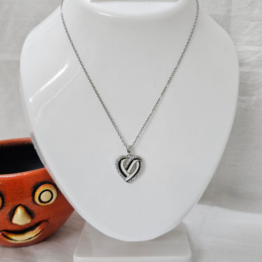 Frosted Heart – Silver Chain Pendant