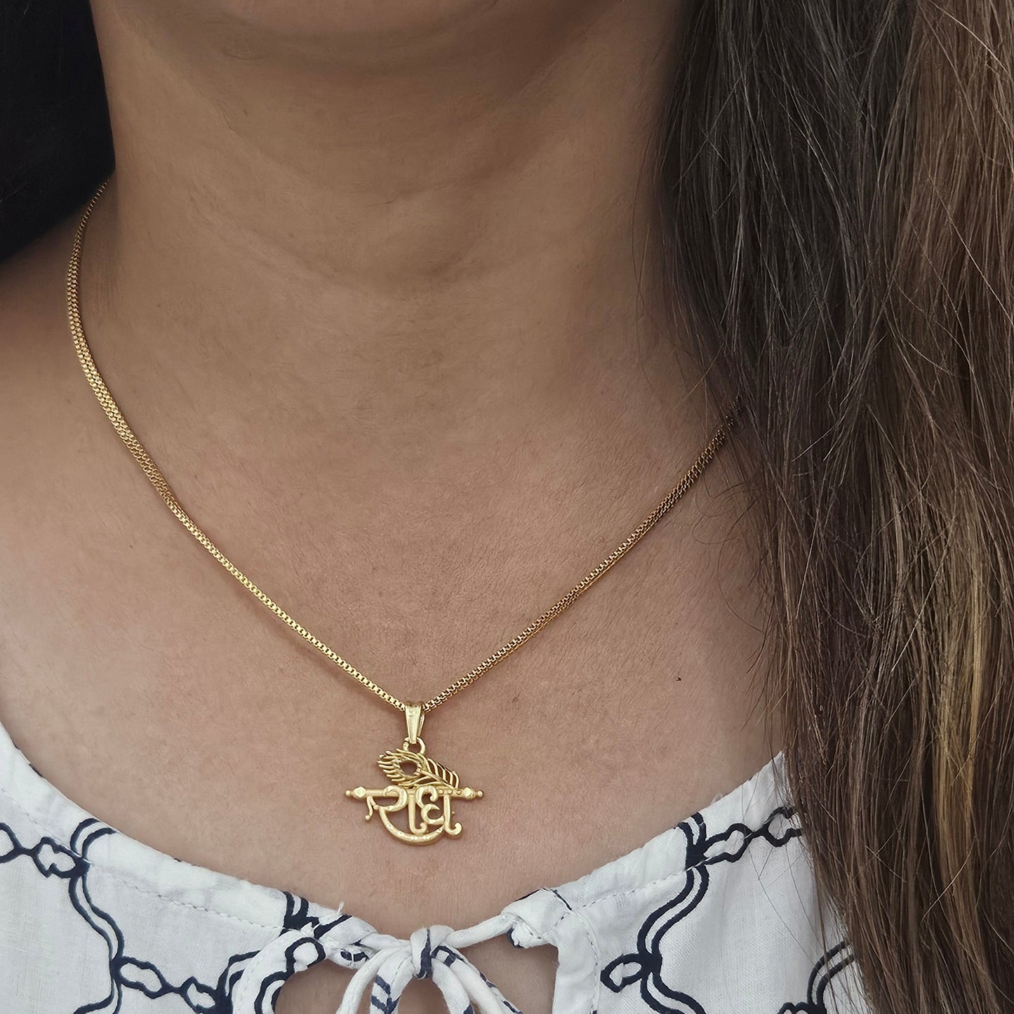 Raasika Glow- Micro Gold Plated Radha Chain Pendant (Unisex)