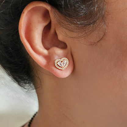 Deara- Rose Gold Studs Earrings for Girls & Women