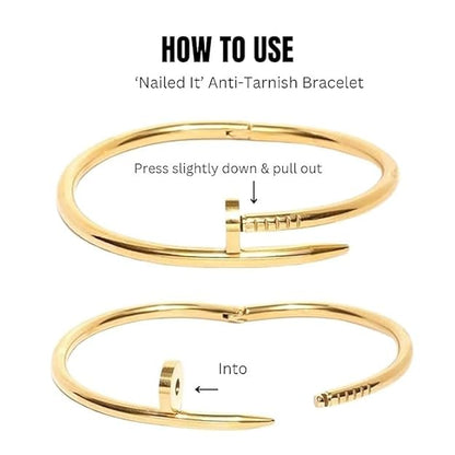 Shank- Anti-Tarnish Nail Design Bracelet