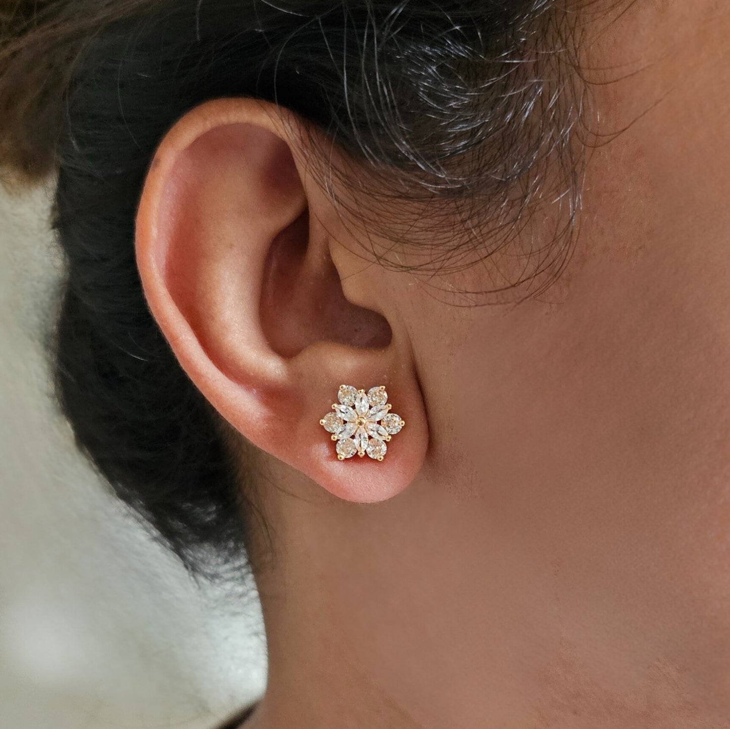 Florira- Rose Gold Studs Earrings for Girls & Women