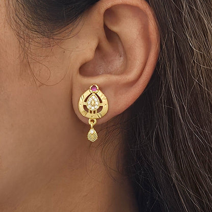 Cynra- Micro Gold Plated AD Studded Earrings for Girls & Women