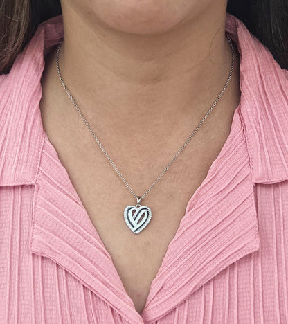 Frosted Heart – Silver Chain Pendant