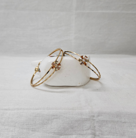Twin Spark- Micro Gold Plated Kada Pair| Bracelet for Girls & Women (Adjustable)