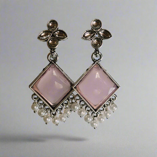 Dalia : Earring for Women | German Silver | Stone | Pearl