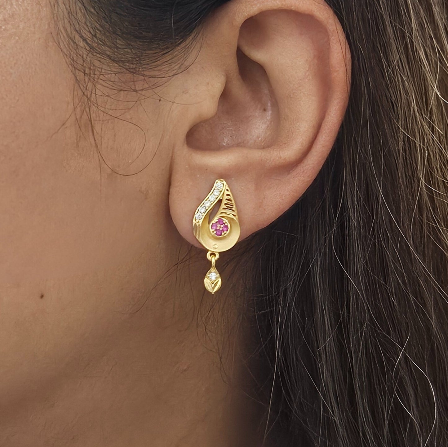 Orna- Micro Gold Plated AD Studded Earrings for Girls & Women